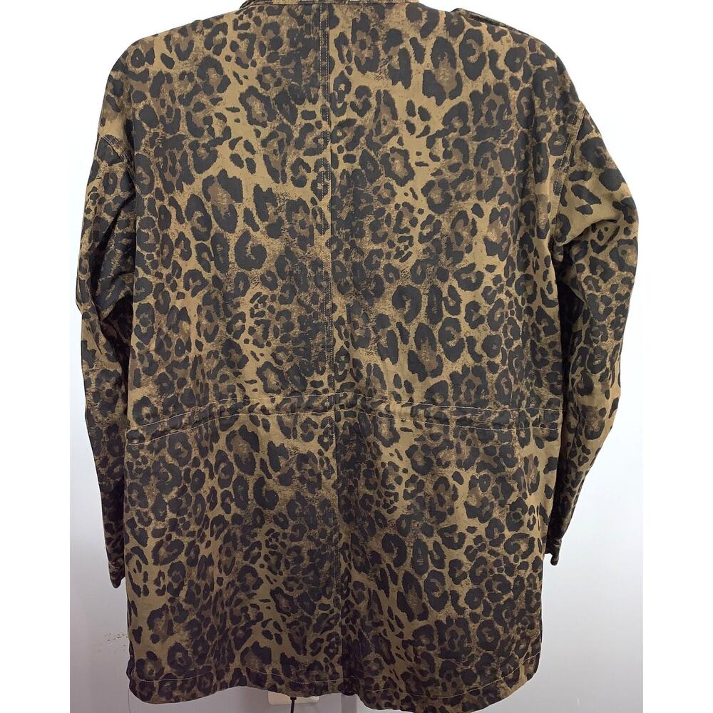Oddy Leopard Print Jacket Women's 1x/2x Zip Drawstring - Picture 7 of 11